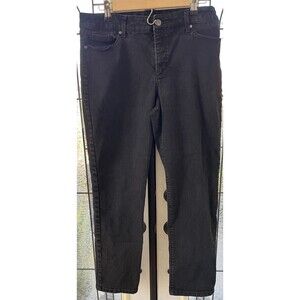 Bandolino Amy Straight Jeans Womens Size 12 Black Flare Stretch Casual Work